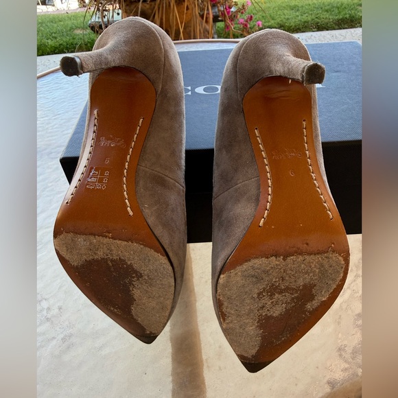 Suede Pointed Toe Stiletto Pump - Taupe - Picture 7 of 7